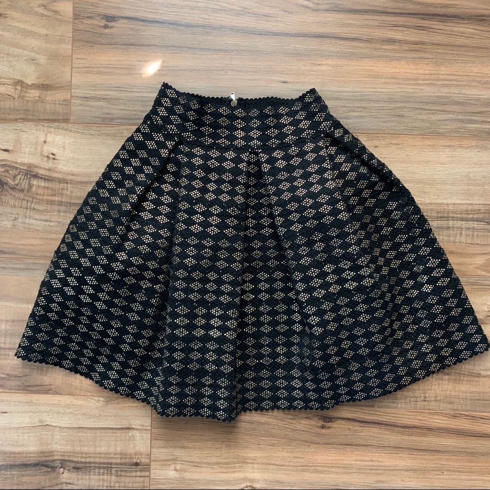 Blue Rain Black Skirt W/ Gold Francesca’s - Picture 1 of 6